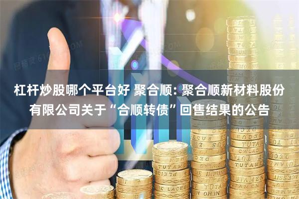 杠杆炒股哪个平台好 聚合顺: 聚合顺新材料股份有限公司关于“合顺转债”回售结果的公告